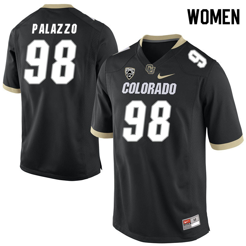 Women #98 Cristiano Palazzo Colorado Buffaloes College Football Jerseys Stitched Sale-Black